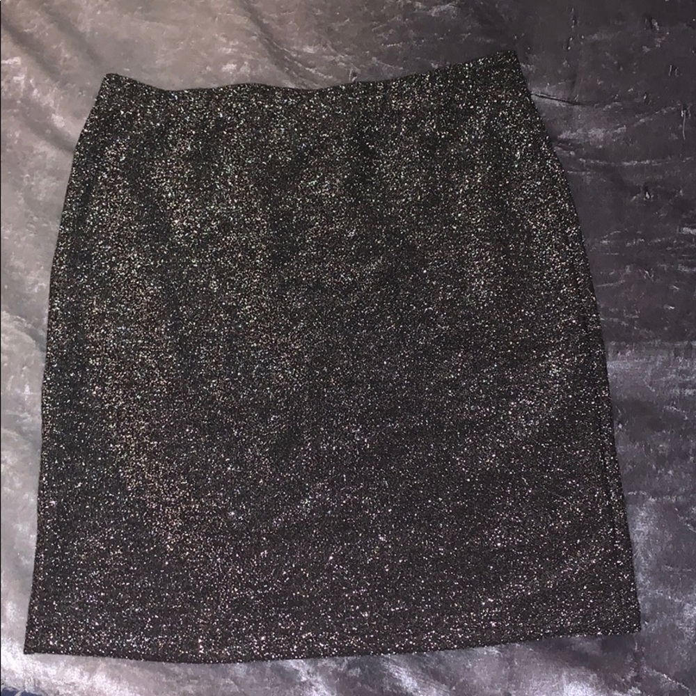 silver sparkly skirt